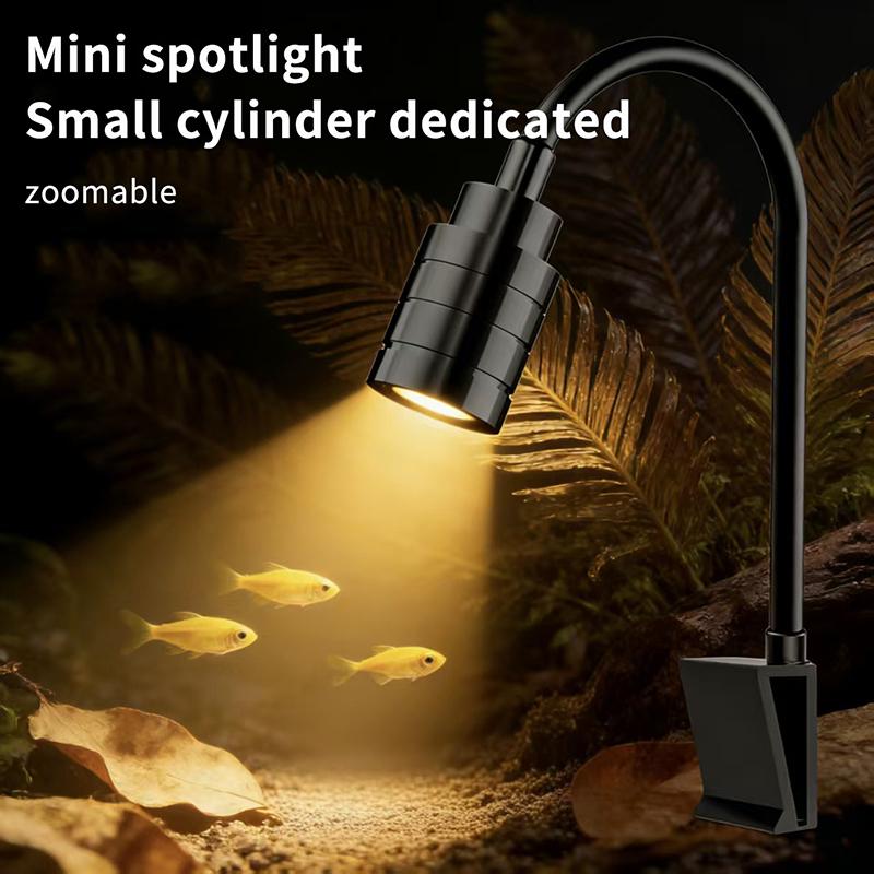 Aquarium Fish Light Lamp - 3W 南米産水槽スポットライト 3色LED水槽ランプ フォーカス照明 実用的なアクアスケープ装飾ライト 水槽用ランプ