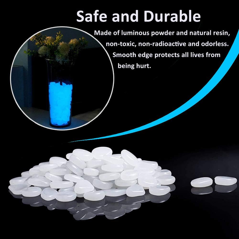 Aquarium Fish Glow In The Dark - 水族館用の暗闇で光る石,屋内と屋外の水槽用の白い小石,500個