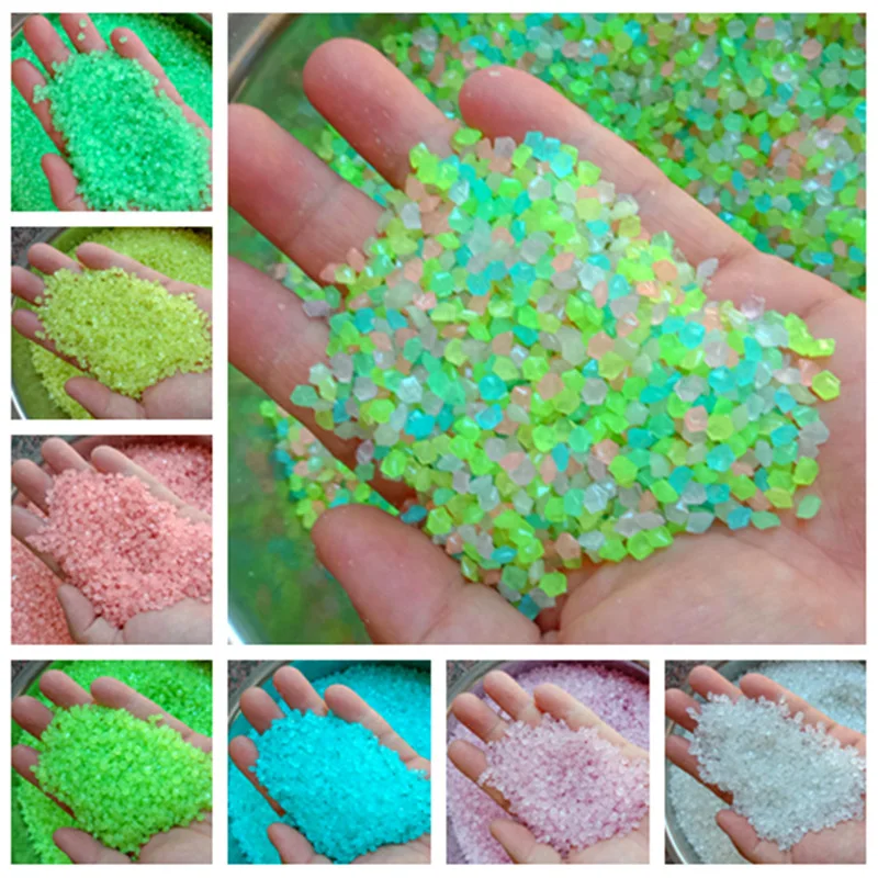 Aquarium Fish Glow In The Dark - 2000個入り 3-5mm 光る砂 暗闇で光る小石 家庭の庭 芝生の装飾