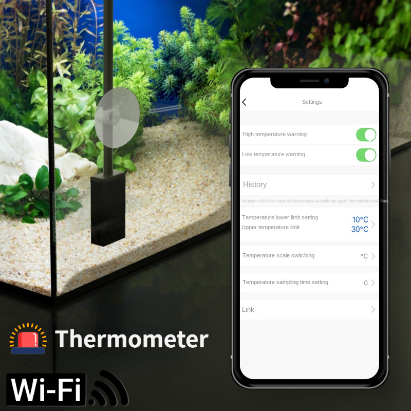 Aquarium Fish Uk - 高精度魚タンク温度計,wifi付きインテリジェント水槽温度計