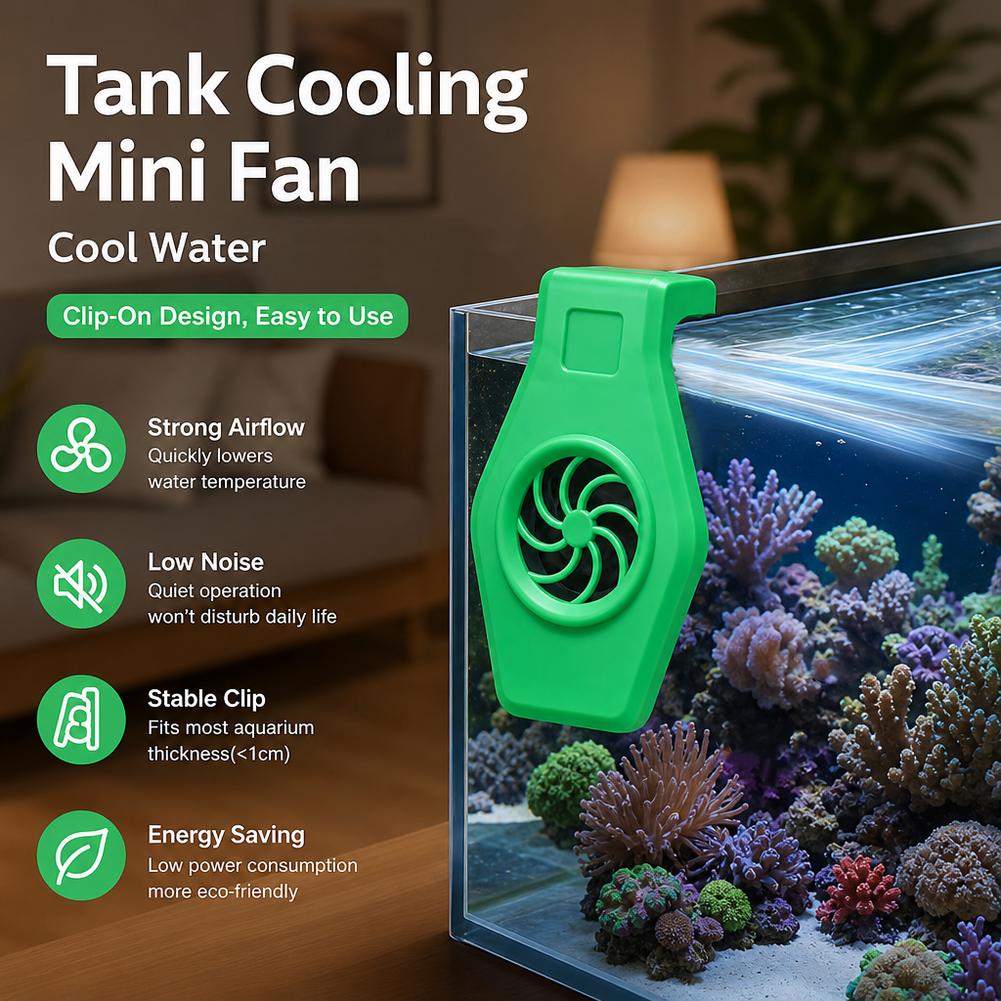 水族館冷却ファンミニクリップオンタンククーラー強力な気流低騒 - Aquarium Fish Cold Water のレビューと価格