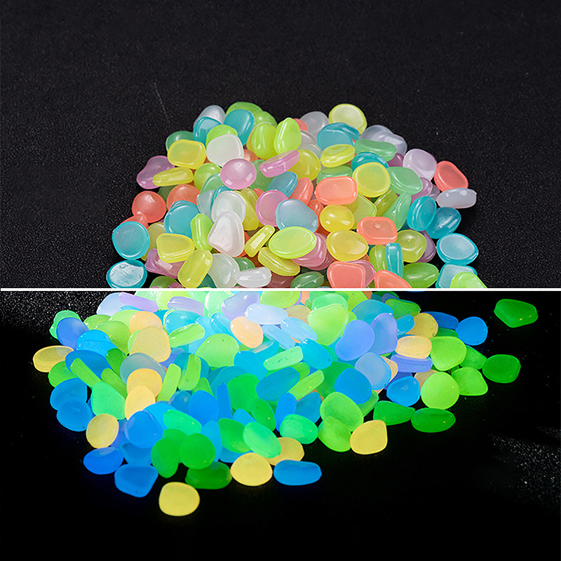 C 100 個ガーデンデコレーション発光石暗闇で光る装飾小石 - Aquarium Fish Glow In The Dark のレビューと価格