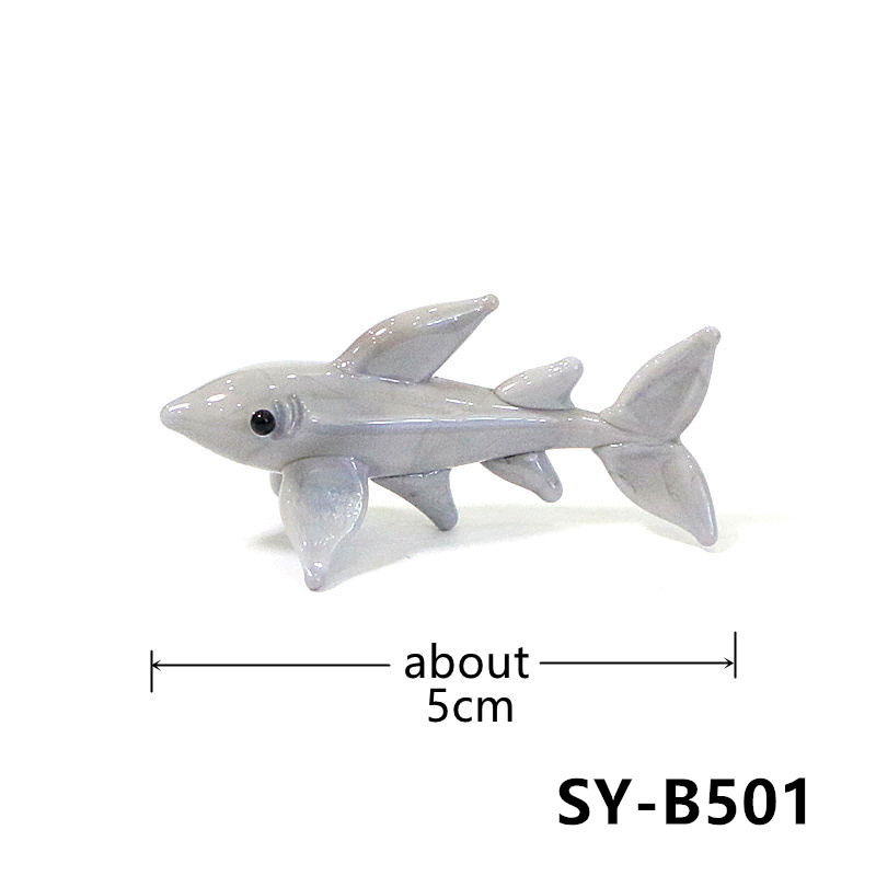 手作りミニガラス製サメの置物、かわいい小さな海洋動物の像、家 - Aquarium Fish Shark のレビューと価格