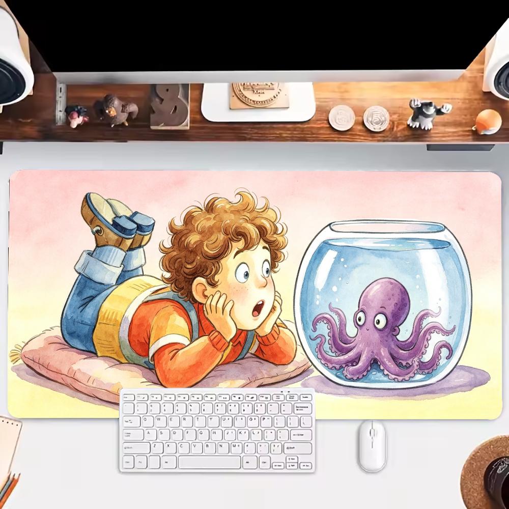 水彩画風子供用水族館魚タンク柄のかわいいアートテーブルマット - Aquarium Fish Game のレビューと価格