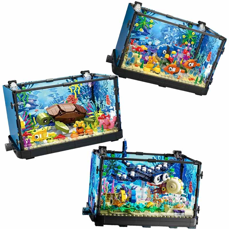ライト付き水槽ビルディングブロックセット、水槽、海洋カメ、1 - Aquarium Fish Game のレビューと価格