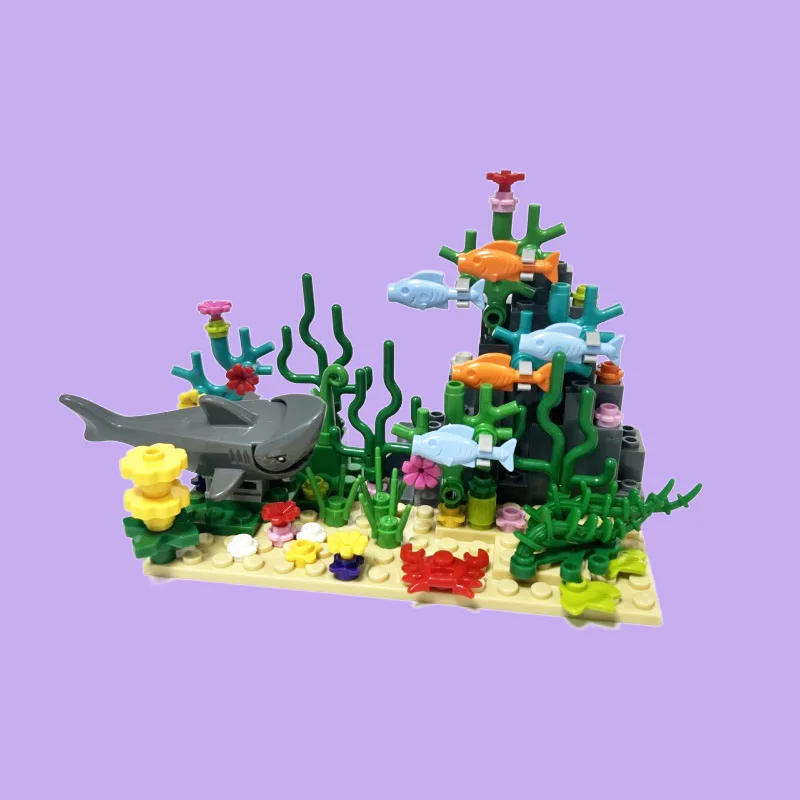 シティ MOC 水族館水中世界植物シーン観賞サメ悪魔魚ビルデ - Aquarium Fish Shark のレビューと価格
