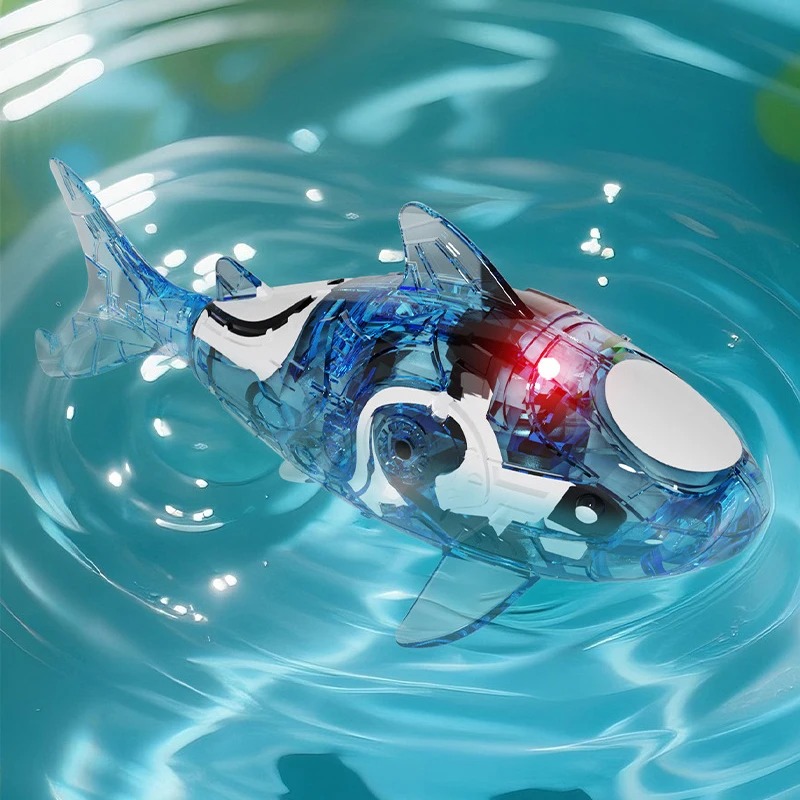 電動ペットシャークおもちゃ、感覚刺激ライトアップ魚型水遊びペ - Aquarium Fish Shark のレビューと価格